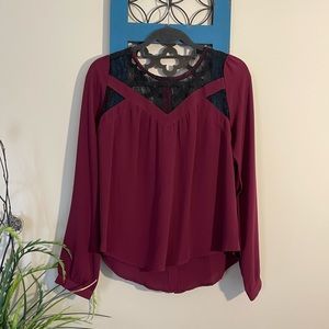 ASTR Lace Panel Blouse | Size Large